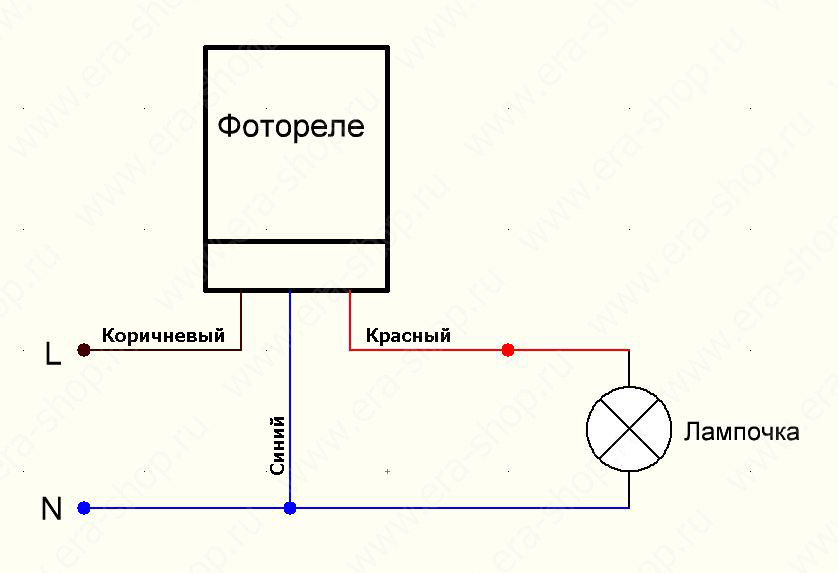 Схема подключения датчика освещения